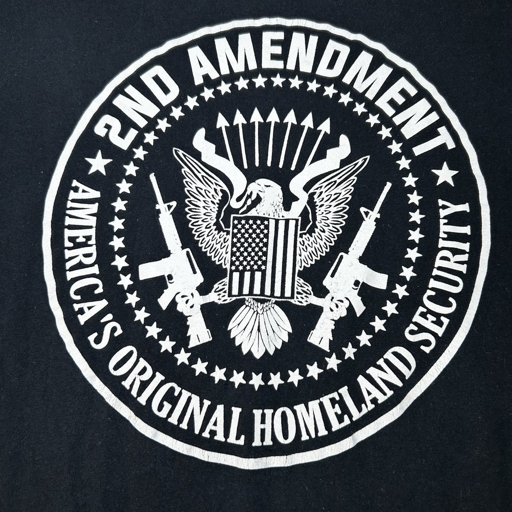 2nd Amendment America's Original Homeland Security T-Shirt Black Men's XL